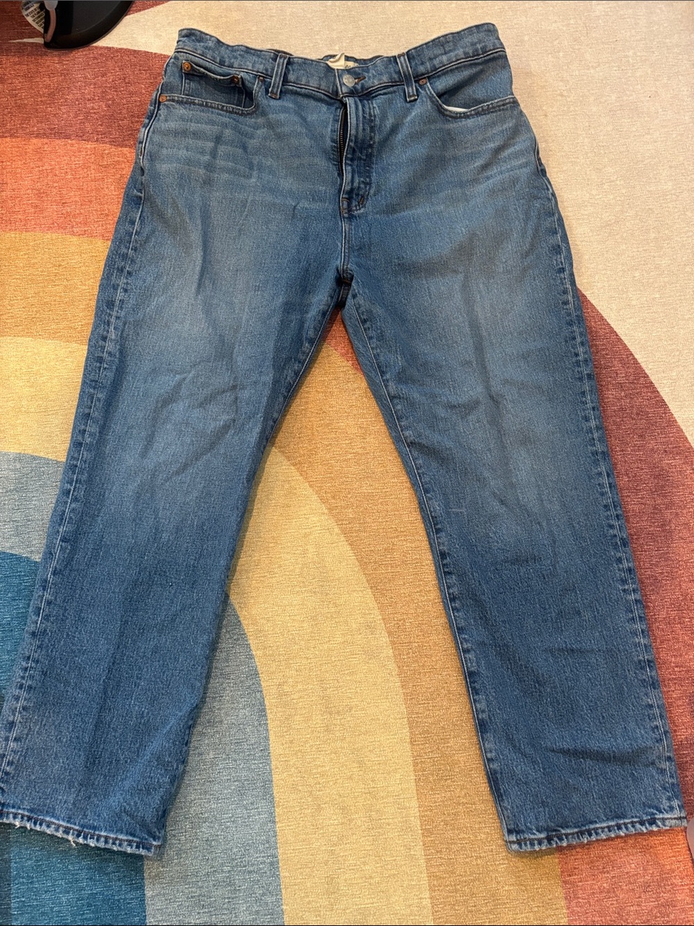 Madewell Women's Straight-Leg Blue Denim Jeans